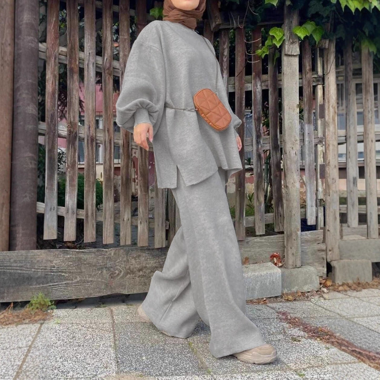 Damen Jogginganzug Weites Oberteil und Bequeme Hose Eveloria