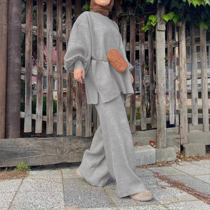 Damen Jogginganzug Weites Oberteil und Bequeme Hose Eveloria