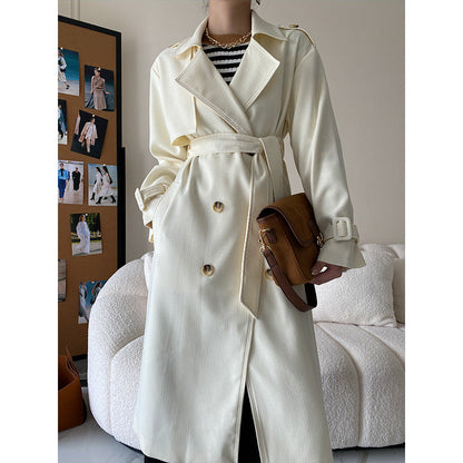 Damen Trenchcoat Elegantes Design Doppelter Knopf