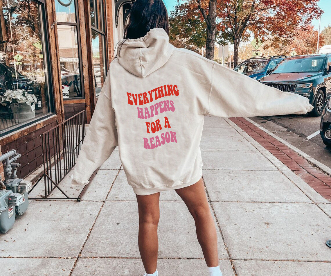 Damen Kapuzenpullover Komfortschnitt Mit Motivationszitat Grau