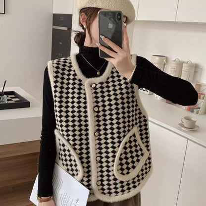 Damen Strickweste Graphisches Muster Eveloria