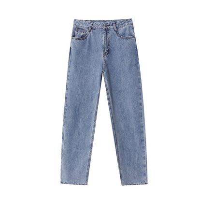 Damen Hochtaillierte Jeans Kurzer Schnitt Eveloria