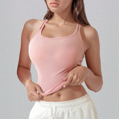 Damen Sporttanktop Slim Fit Dekorative Träger Eveloria