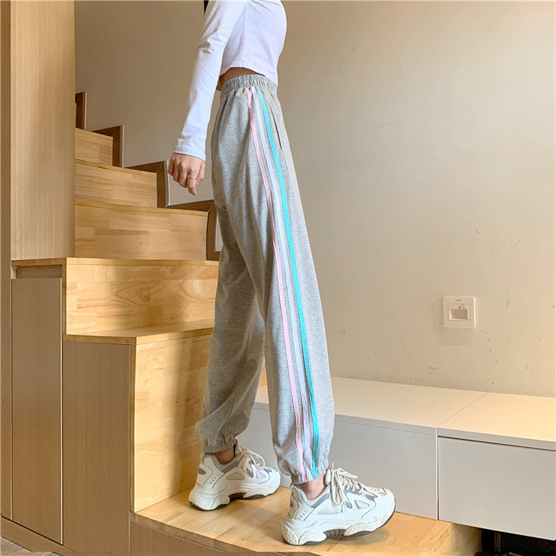Damen Sport-Jogginghose Stretch mit Seiteneinsätzen