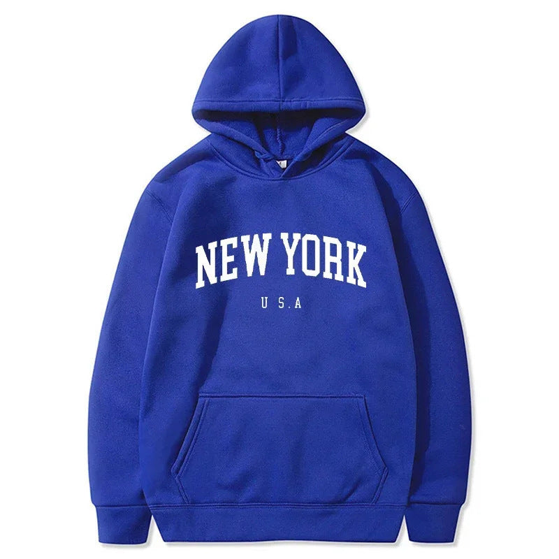 Damen Kapuzenpullover New York Print Bequem