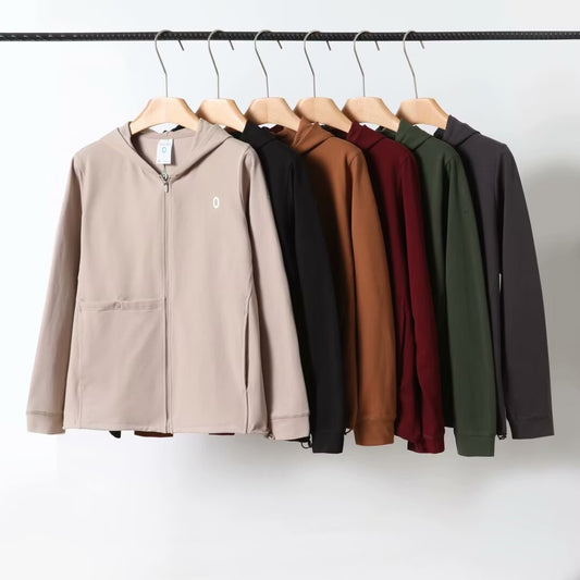 Damen Kapuzenjacke Atmungsaktives Material Reißverschlusstasche - Eveloria