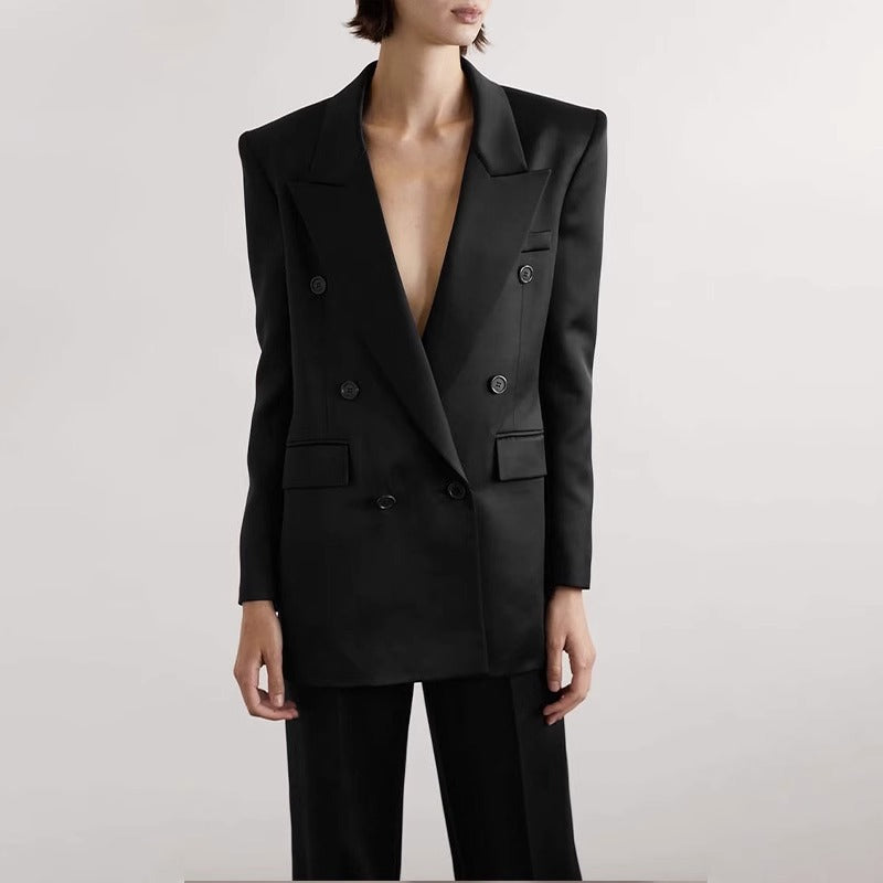 Damen Oversize Blazer Doppelknopf Eveloria