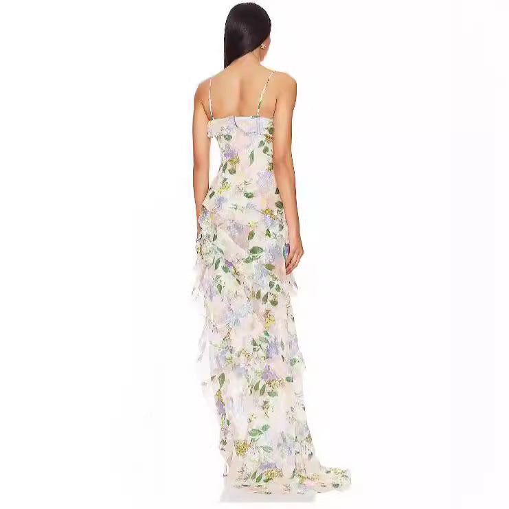 Damen Maxikleid Floral Print Sommer