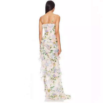 Damen Maxikleid Floral Print Sommer
