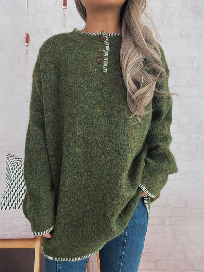 Damen Strickpullover Lässig Klassisch Übergroß Eveloria