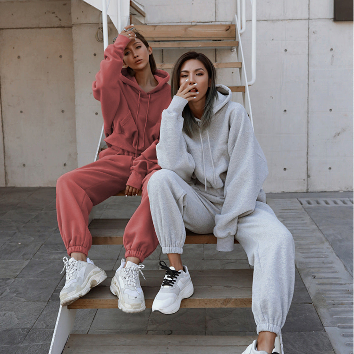 Damen Kapuzenpullover mit Jogginghose Bequem Eveloria