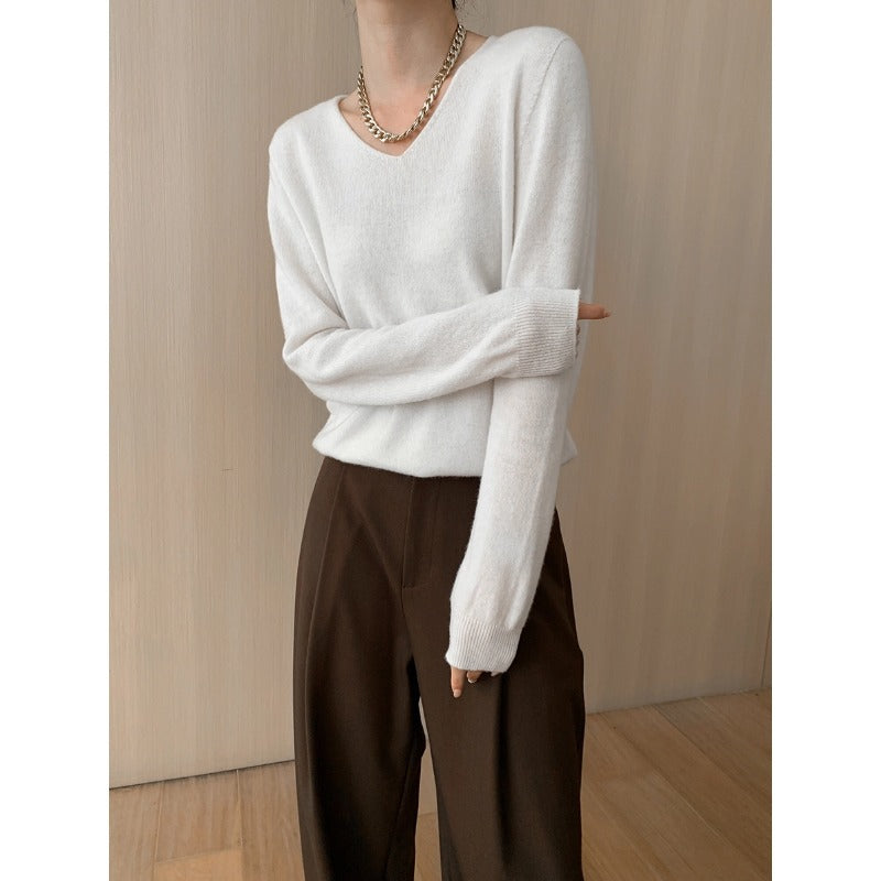 Damen Pullover V-Ausschnitt Weich Evelyn - Eveloria