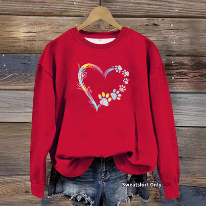 Damen Sweatshirt Florales Herzdesign Bequem Grau - Eveloria
