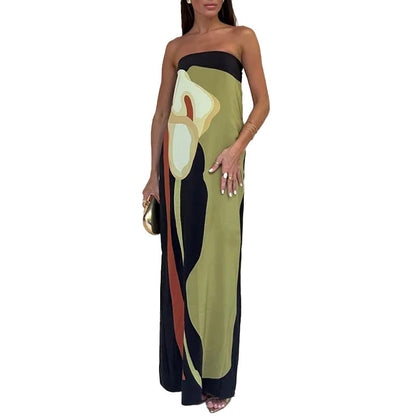 Damen Maxi-Kleid Moderner Kunststil Eveloria