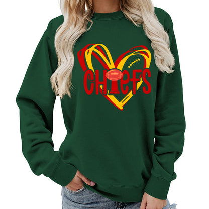 Damen Sweatshirt Herzmotiv Sportgrafiken Eveloria