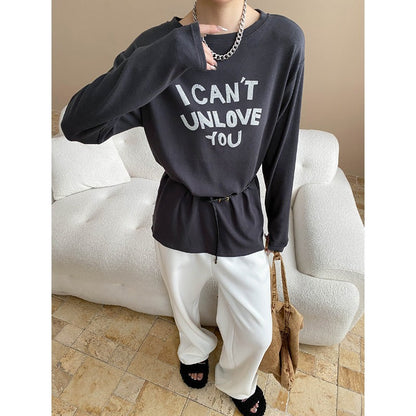 Damen Langarmshirt Lässiger Schnitt Weiß - Eveloria