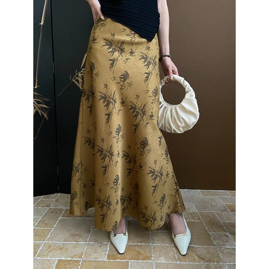 Damen Maxirock Floralmuster Fließender Schnitt Eveloria - Eveloria
