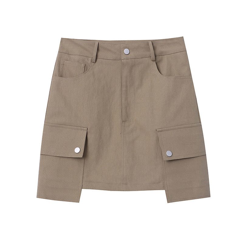 Damen Utility-Rock Hochbund mit Taschen Eveloria