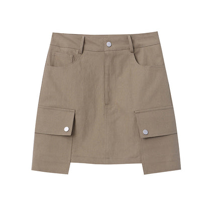 Damen Utility-Rock Hochbund mit Taschen Eveloria
