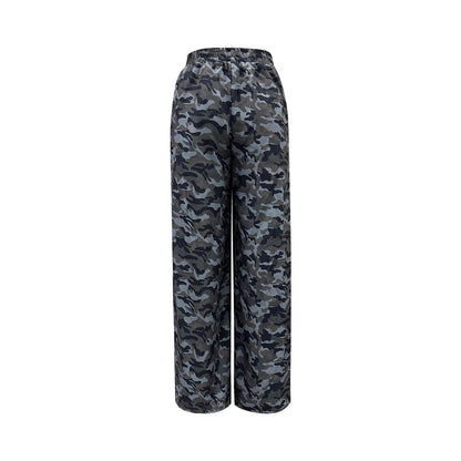 Damen Cargo-Hose Camouflage-Print Weite Bein Eveloria