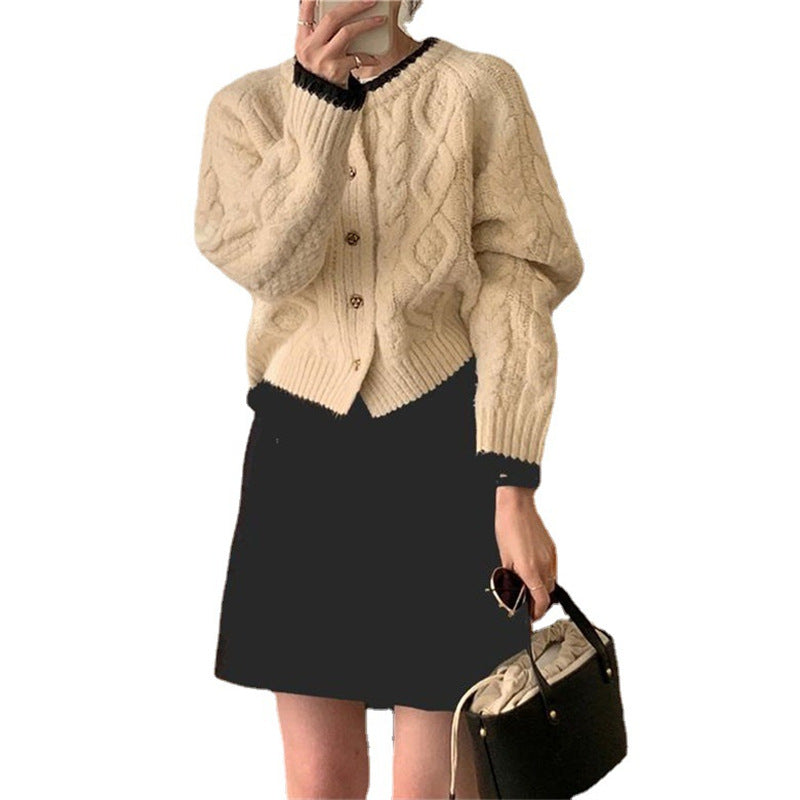 Damen Strickkarte Zopfmuster Eveloria