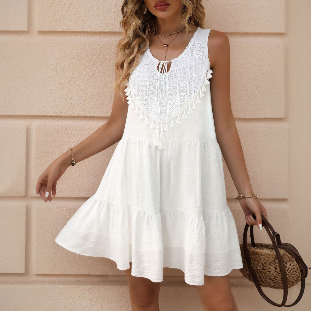 Damen Sommerkleid Trendfransen Eveloria