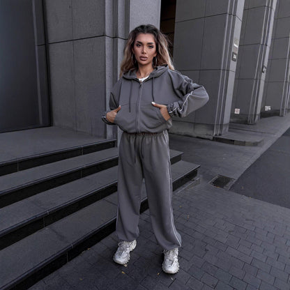 Damen Sportset Elastisch Hochkragen Schwarz Eveloria - Eveloria