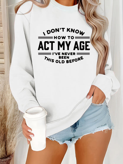 Damen Sweatshirt Lässiger Schnitt Humorvolles Design Grau