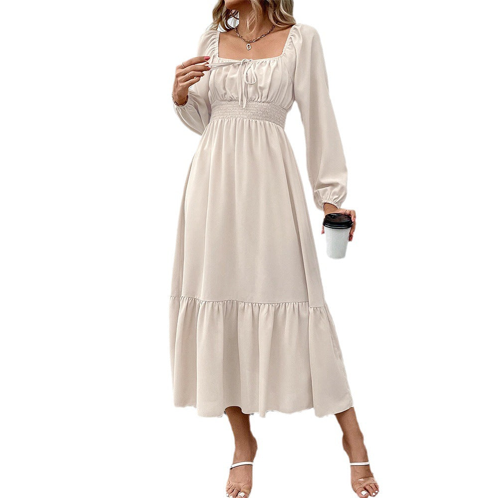 Damen Midi-Kleid mit Taillierung und Rüschen Eveloria