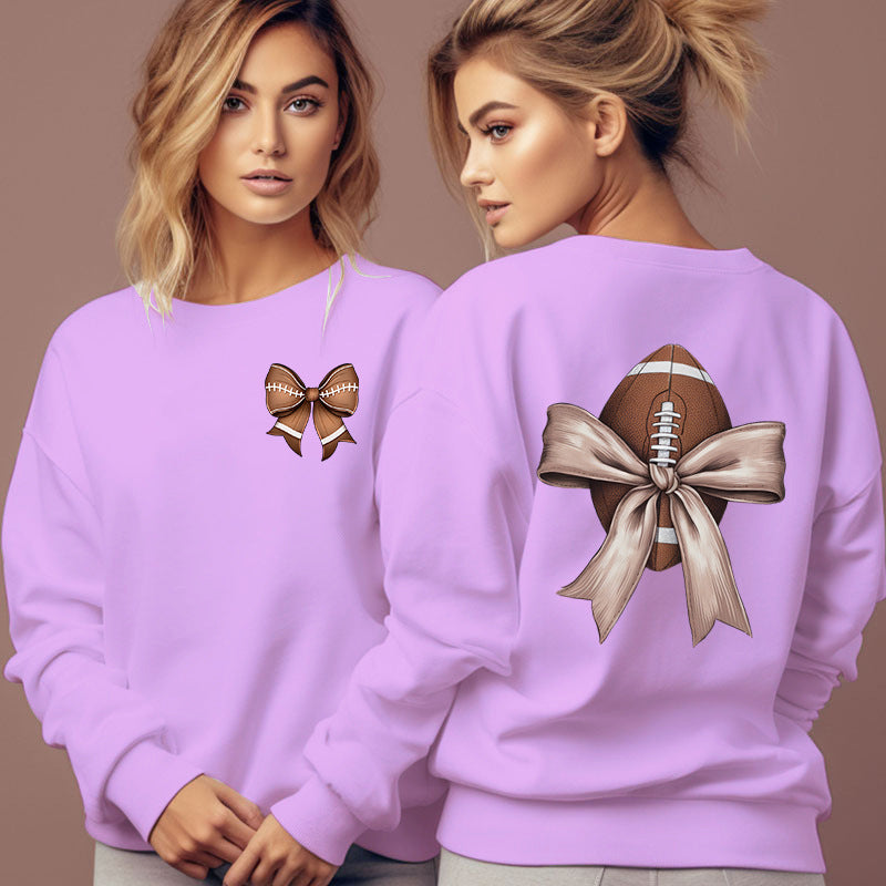 Damen Sweatshirt Footballmotiv Schleifenakzent