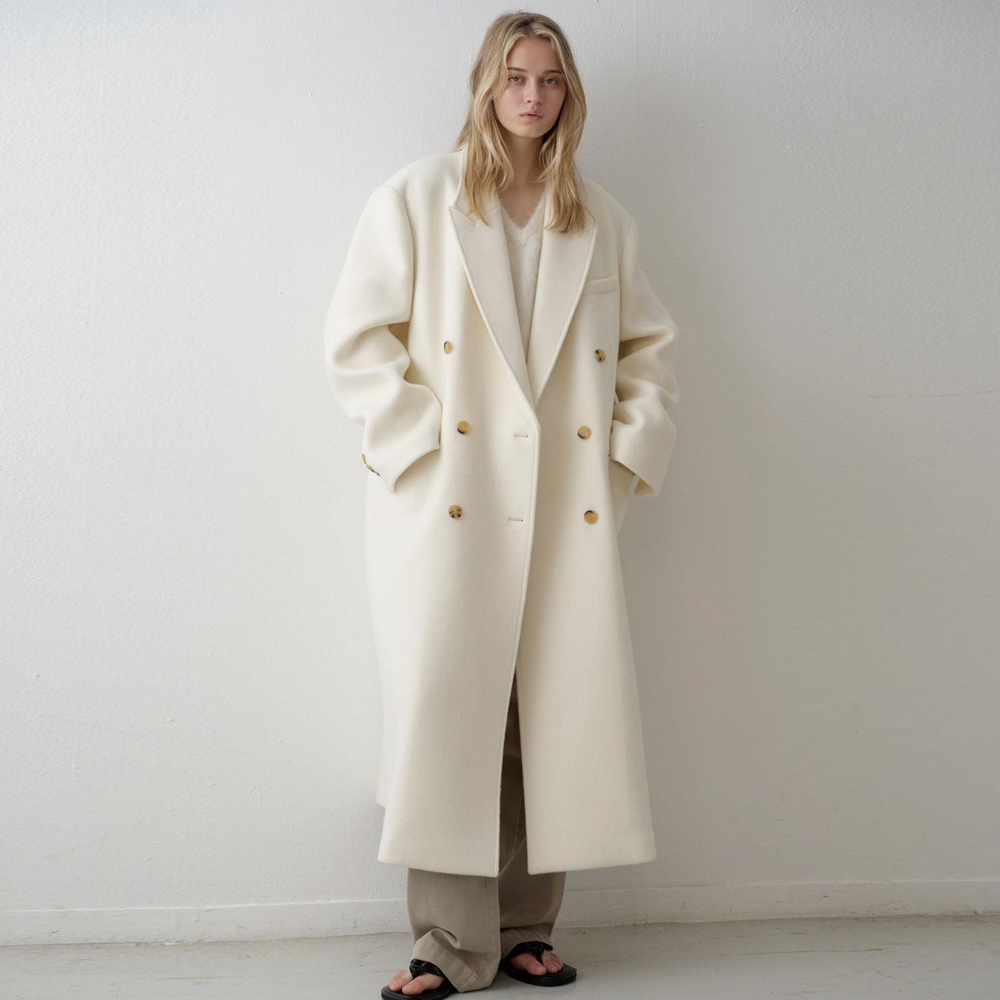 Damen Oversized-Mantel Doppelter Knopf Eveloria