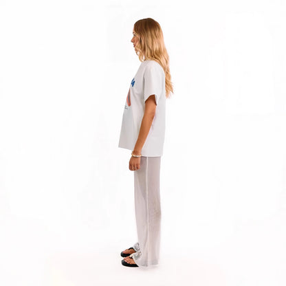 Damen Pailletten-Hose Chiffon Weit Eveloria