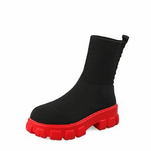 Damen Stiefel Hoch Schaft Robustes Plateau Eveloria
