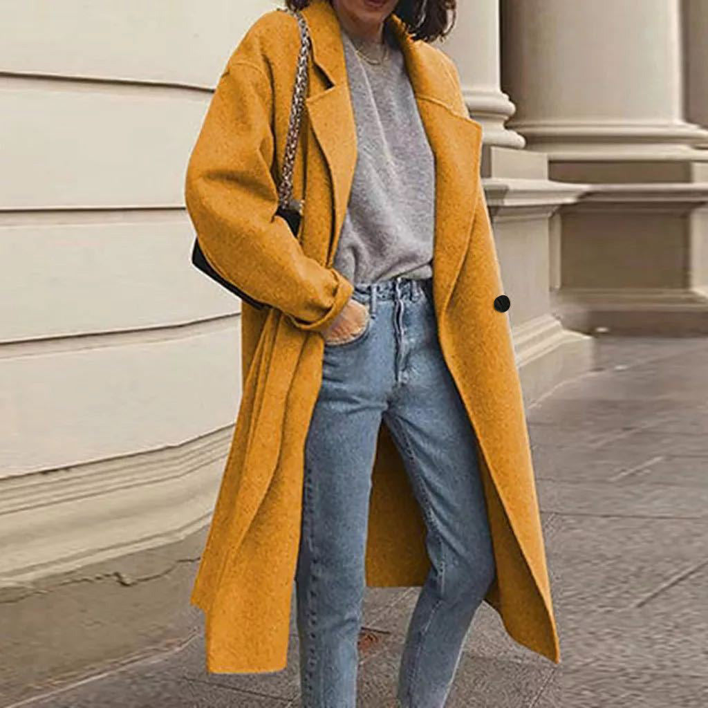 Damen Wollmantel Oversized Klassisches Design