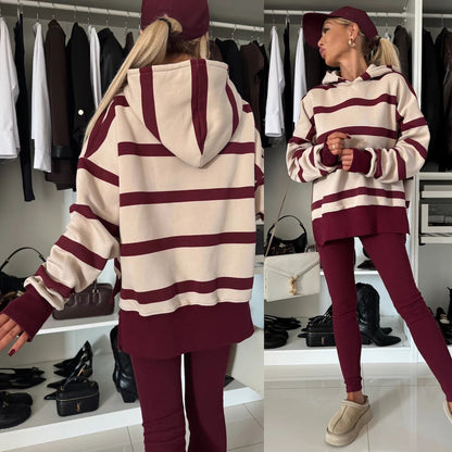 Damen Kapuzenpullover Animal-Print Erweiterte Ärmel Eveloria - Eveloria