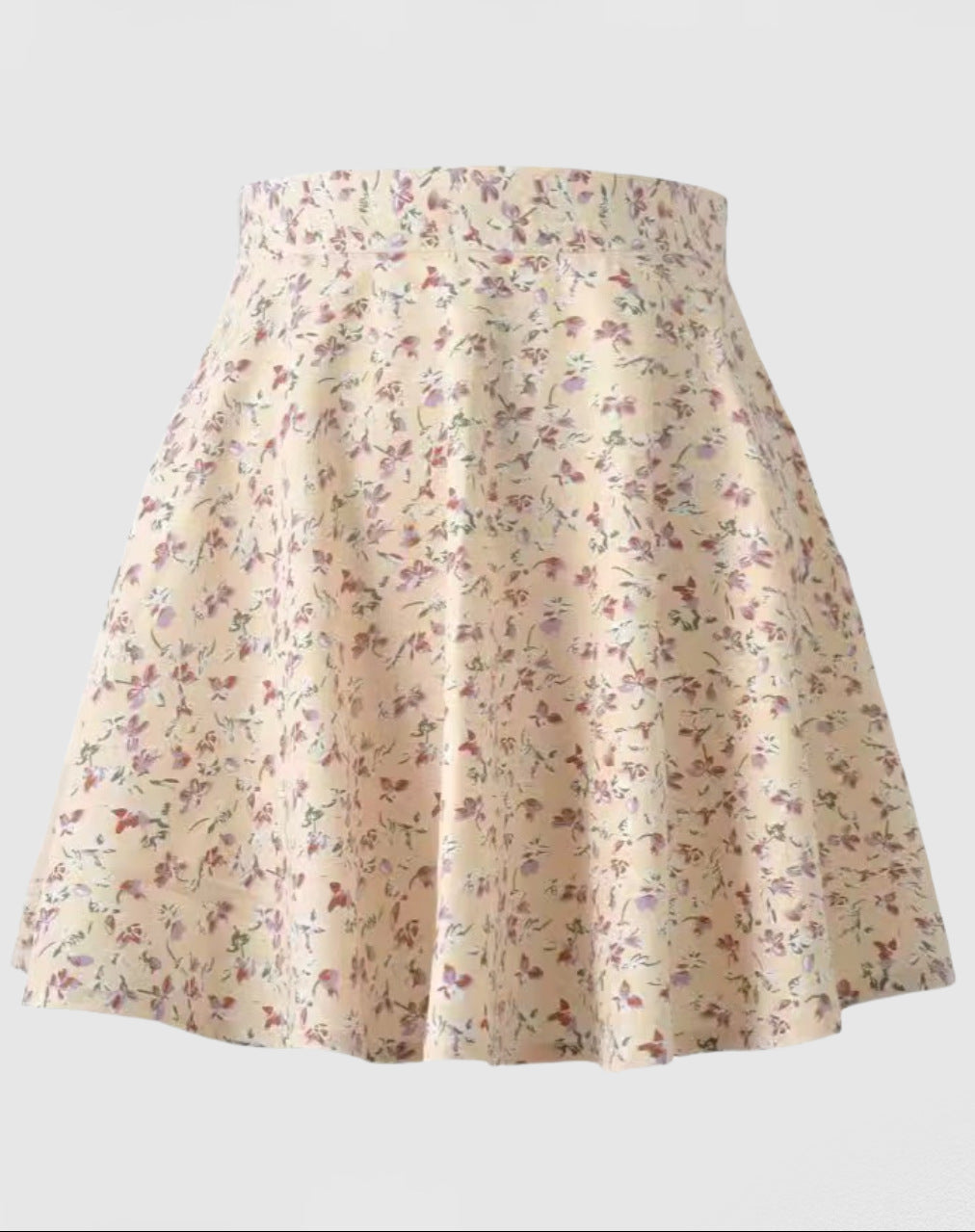 Damen Baumwollrock Blumenmuster Schwingender Saum Eveloria