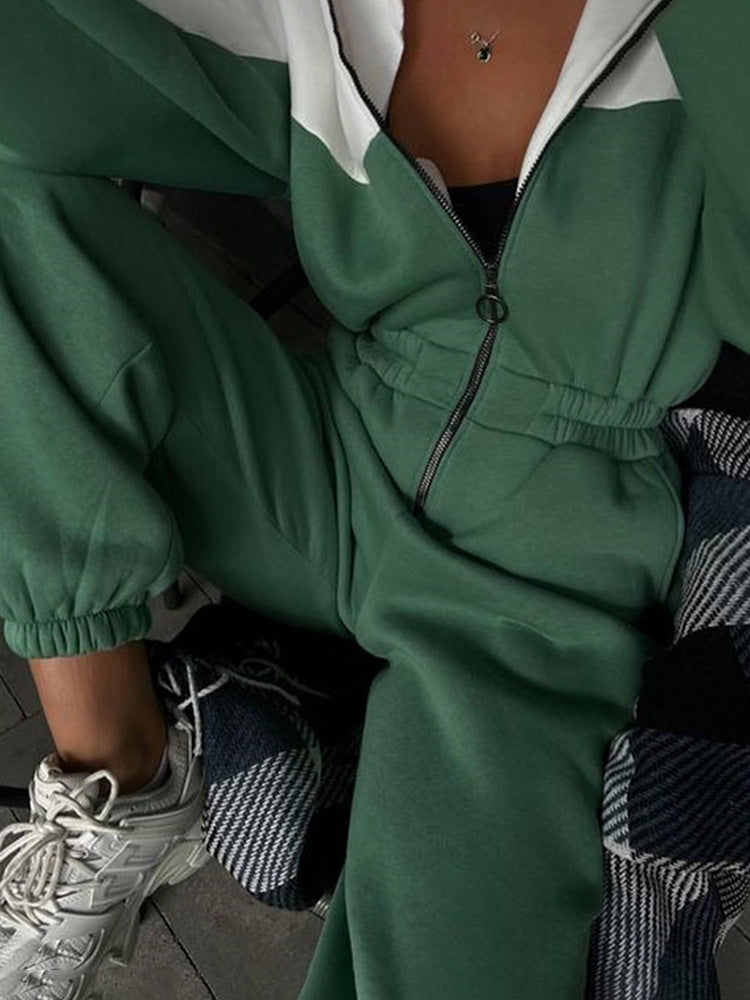 Damen Sport Jogginganzug Farbige Einsätze Eveloria