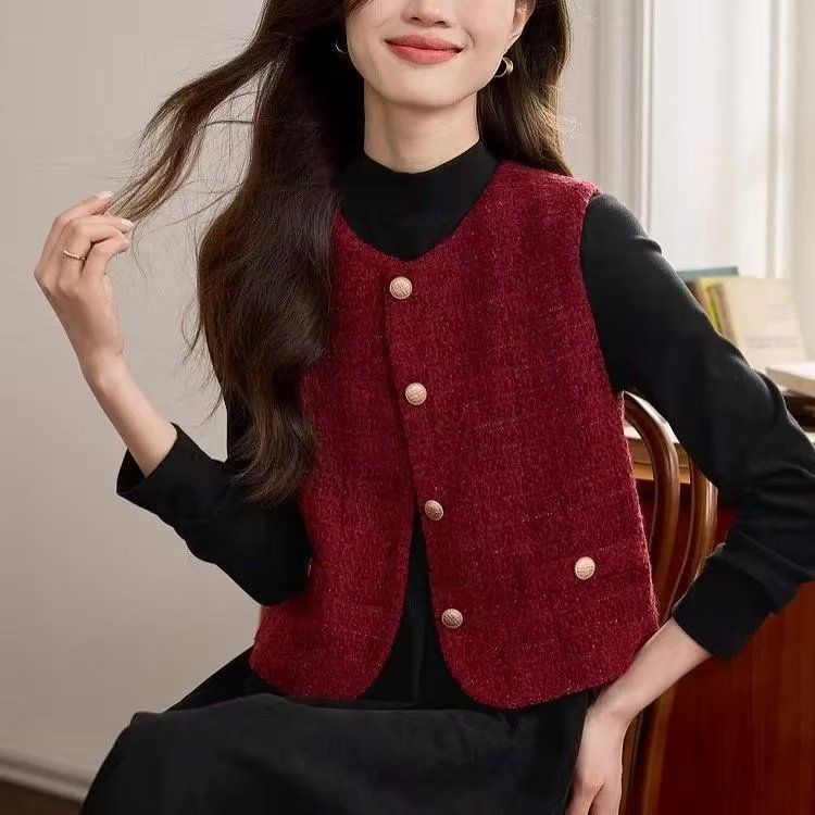 Damen Strickweste mit Knöpfen Eveloria