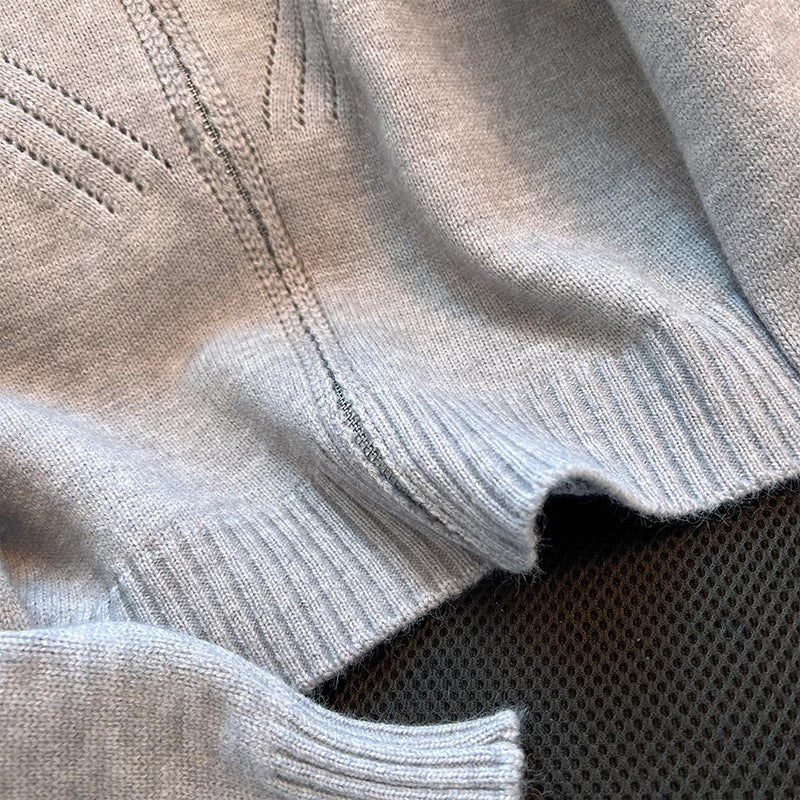 Damen Strickpullover Sportlich Dekorativer Reißverschluss Eveloria