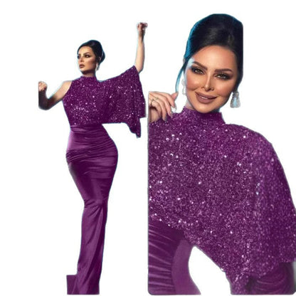 Damen Abendkleid Glitzer Oberteil Elegant Eveloria