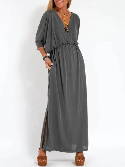 Eveloria Damen Maxikleid mit Seitenschlitz und Flexibler Taille