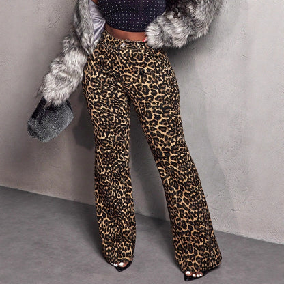 Damen Schlaghose Animal-Print Eveloria