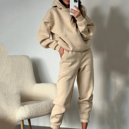 Damen Hoodie Jogginghose Set Weite Passform Bequem