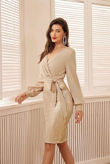 Damen Wickelkleid Glitzerrock Eveloria