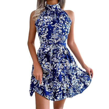 Damen Halterkleid Blumendesign Verspielter Rock Eveloria