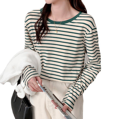 Damen Langärmliges T-Shirt Gestreift Eveloria