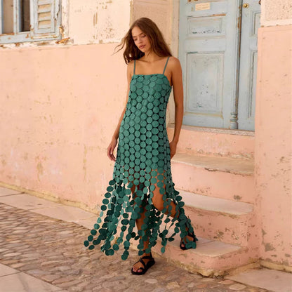 Damen Maxikleid Kreiselement Schwingender Schnitt Eveloria