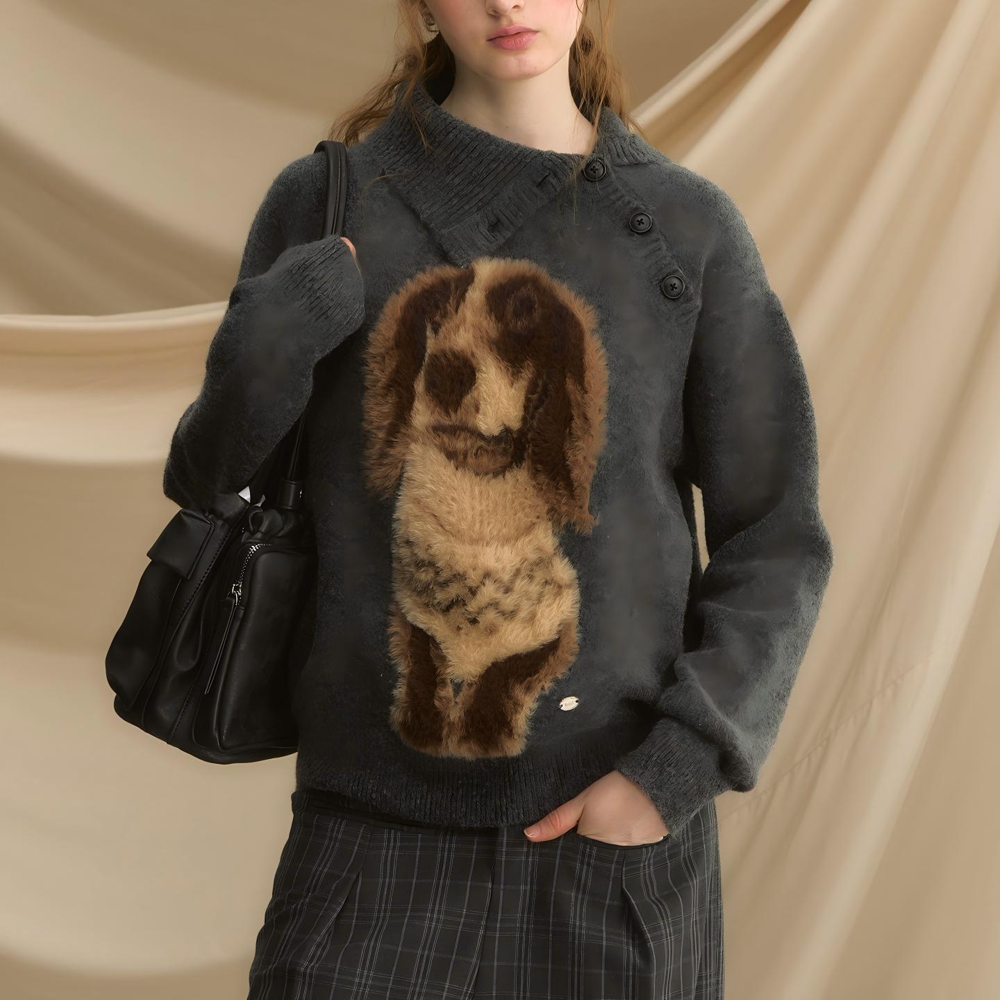 Damen Pullover Tiermotiv Strukturiert Eveloria