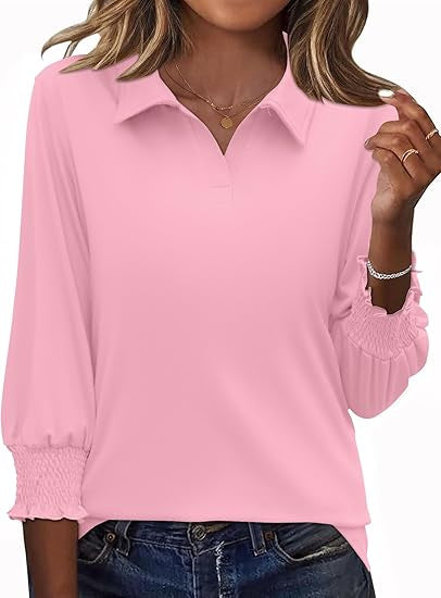 Damen Poloshirt Rüschendetails Elegantes Design Eveloria