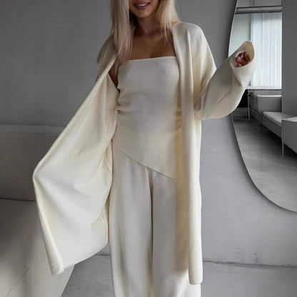 Damen Lounge-Set Ärmelloses Weiter Cardigan - Eveloria